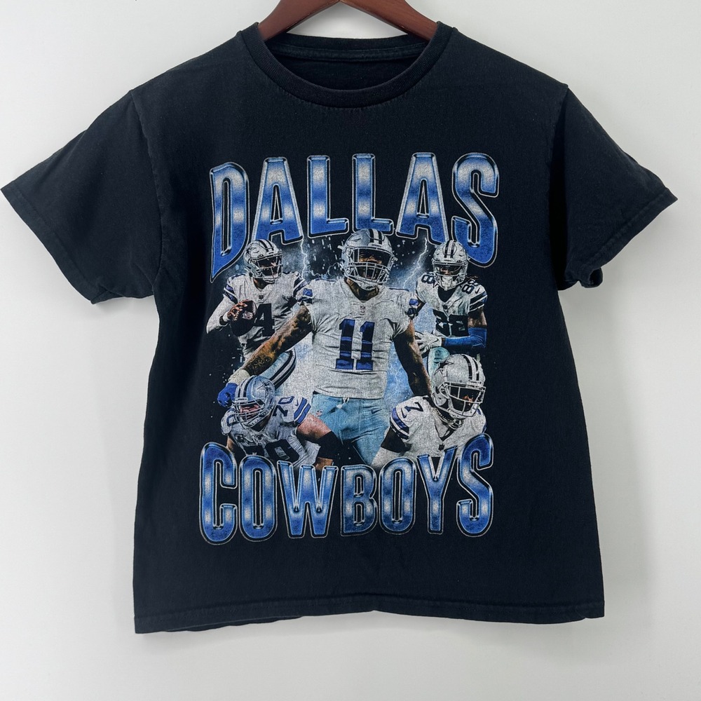 NFL Dallas Cowboys Kids Black Graphic T-Shirt Micah Parsons Dak Prescott Size M